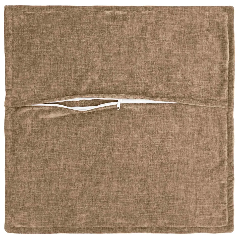 vidaXL Kussensloop 6 st HOUTEN Bruin 45 x 45 cm Chenille Stof, foto 4