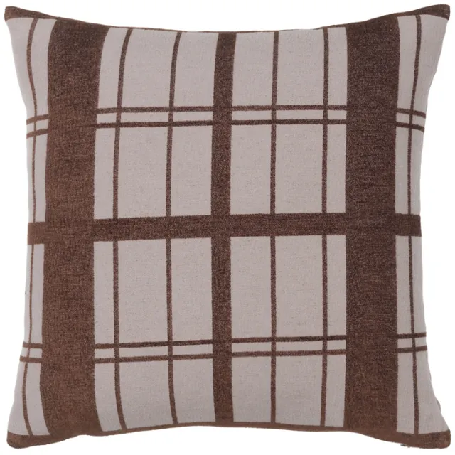 Broste Copenhagen CHEQUER kussenhoes bruin