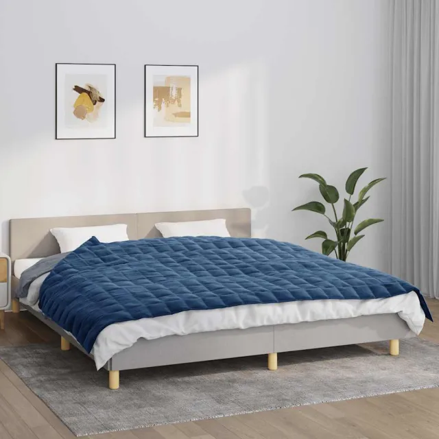 vidaXL Verzwaringsdeken 155x220 cm 7 kg stof blauw, foto 2
