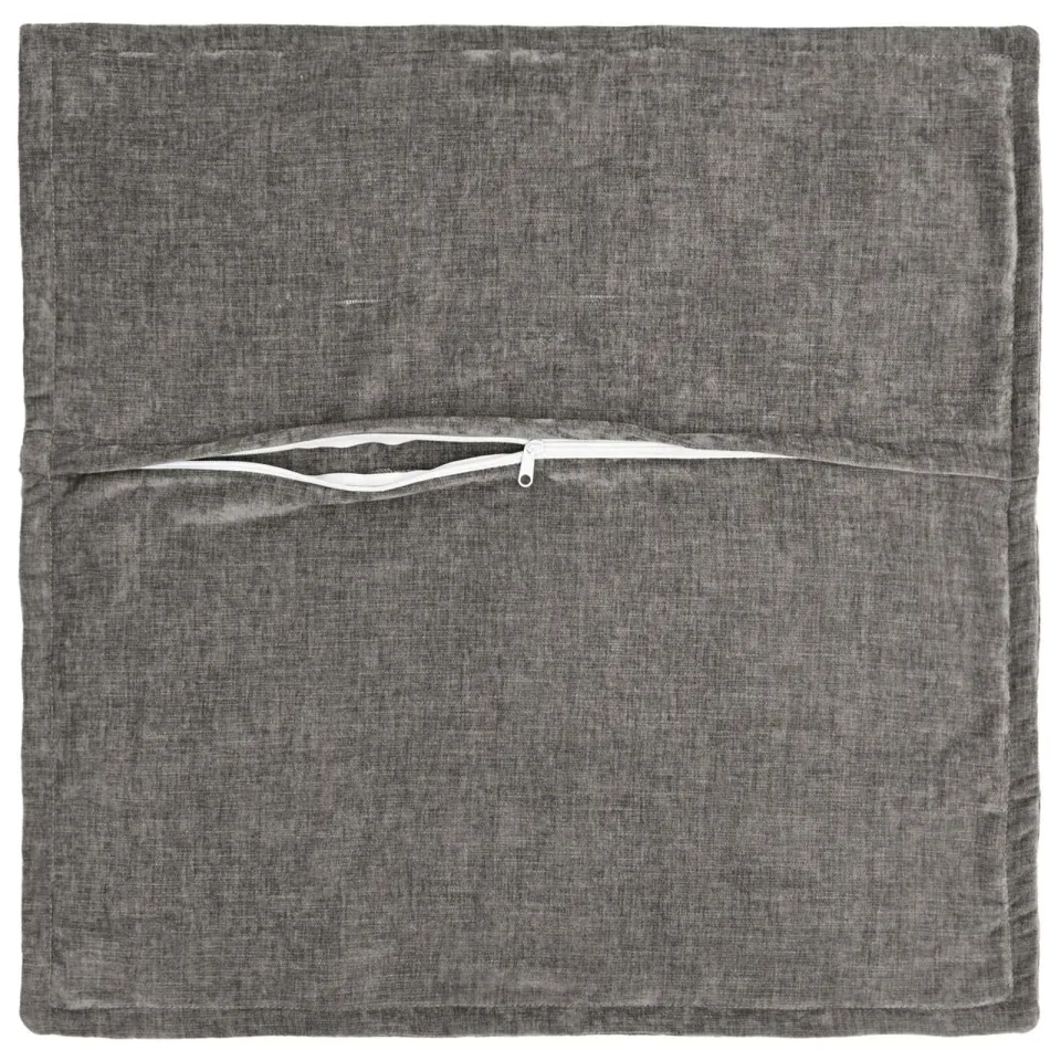vidaXL Kussensloop 12 st HOUTEN Donkergrijs 40 x 40 cm Chenille Stof, foto 4