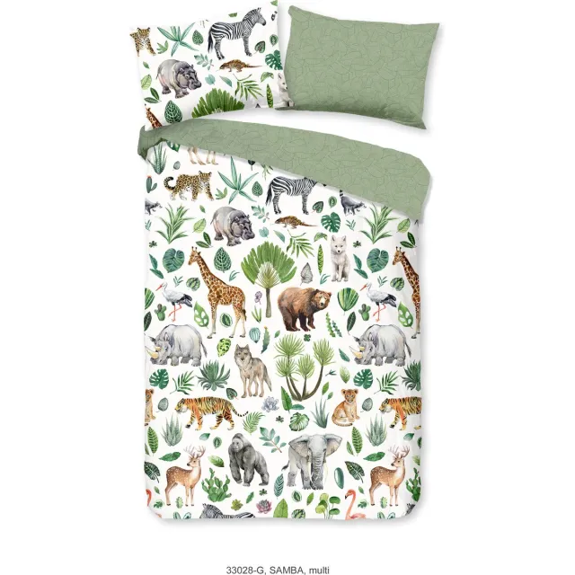 Good Morning dekbedovertrek afrikaanse dieren / big five - Ledikant/ baby - Multi - 100% Katoen renforce