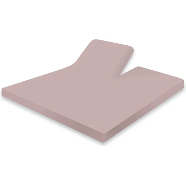 Eleganzzz Splittopper Hoeslaken Jersey Stretch - Light Pink - Hoeslaken 180x200 - 100% katoen - Split Enkel - Single Split Topper - Hoeslakens - Tweepersoons - Lits Jumeaux