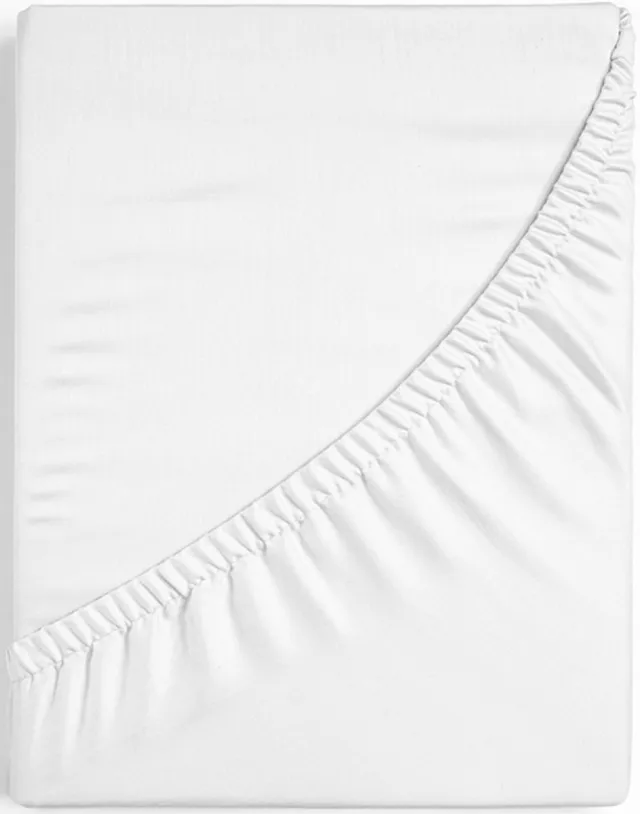 Dreamers Den 100% Biologisch Katoensatijn - Katoen Satijn - 100% GOTS Gecertificeerd Biologisch Katoen - Hoeslaken - Wit - 80x200 cm - 35cm Hoekhoogte