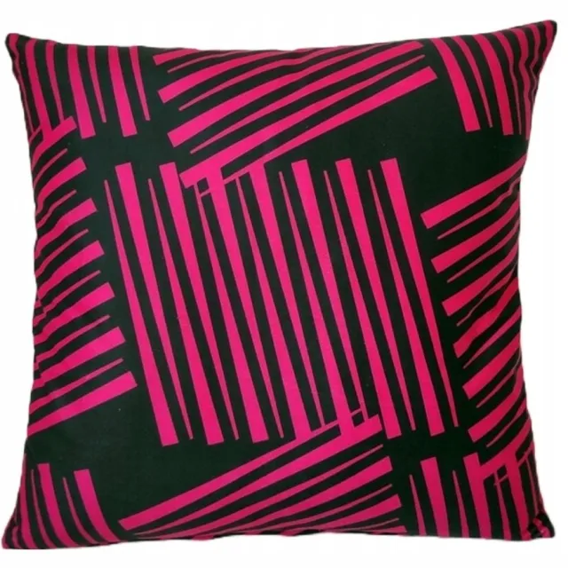 Granda Decoratieve Kussenhoes 45x45cm - Zwart/Roze Geometrisch Patroon