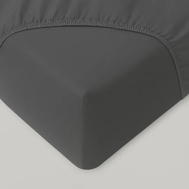 SWAPAN Percal Hoeslaken 180 x 210 x 30 cm - Gunmetal grey - 2 Persoons - Beddengoed - Hoogwaardige kwaliteit - Grijs
