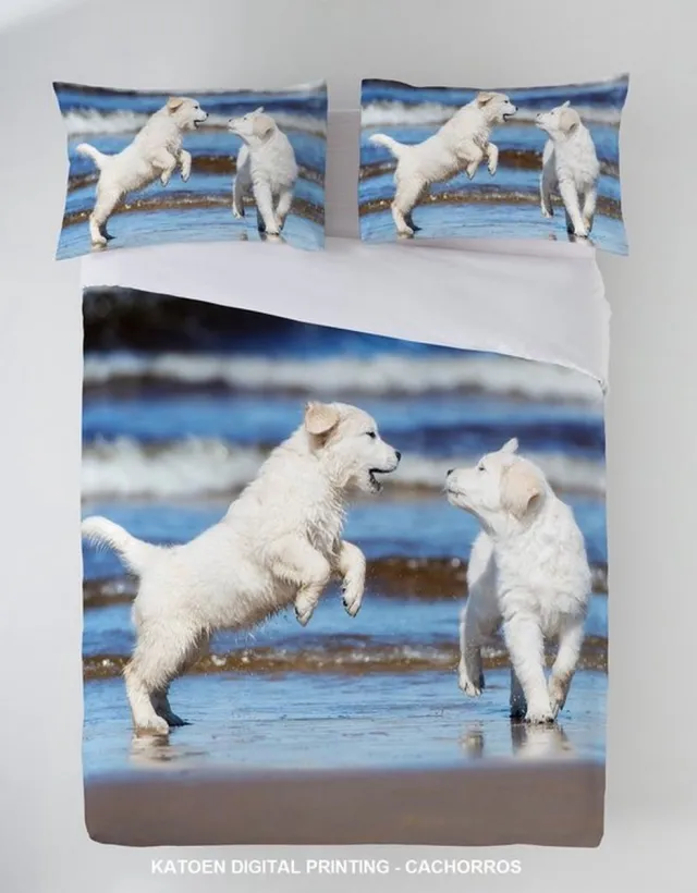 Nightdream Night Dreams dekbedobertrek Cachorros witblauw