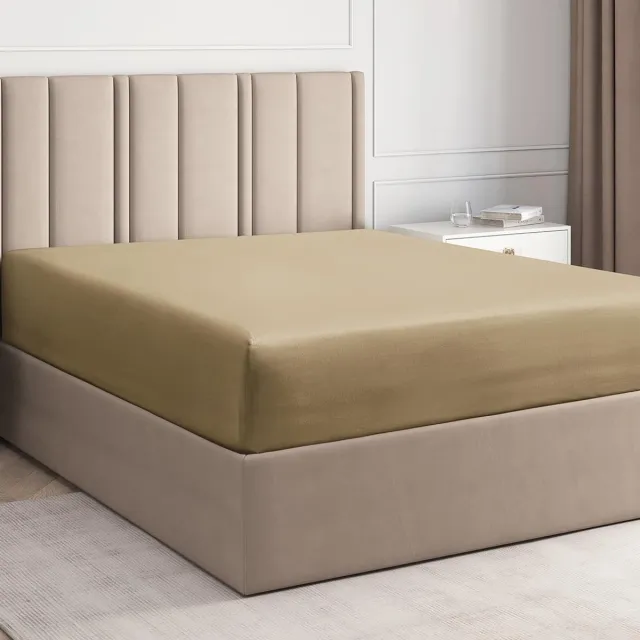 Ibenzoa Zacht en Elegant Hoeslaken van Microvezel voor Matrassen tot 30 cm Hoogte, Beige, 140 x 200 cm