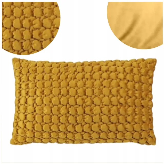 DOMAREX Decoratieve kussenhoes 30x50 cm - Gekleurd fluweel met bies ochre