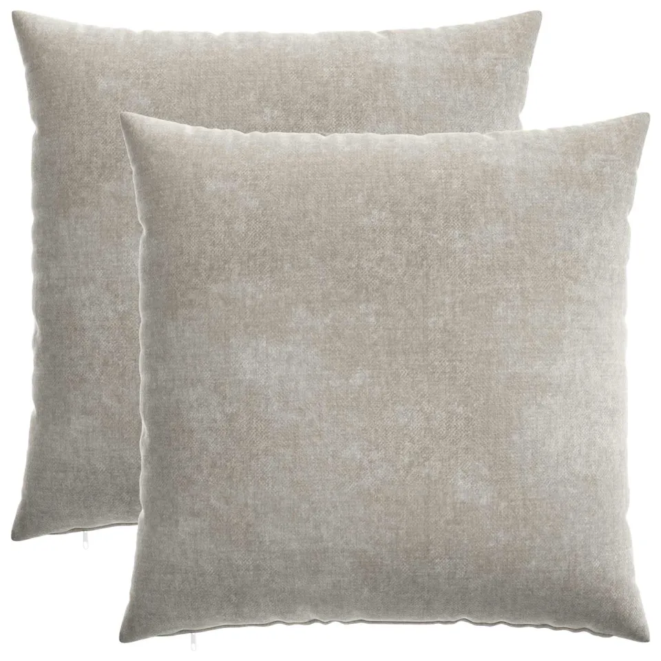 vidaXL Kussensloop 2 st HEERLEN Lichtgrijs 55 x 55 cm Chenille Stof