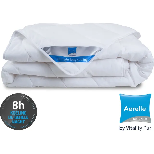 Vitality Pur Cool Night Zomerdekbed – 140x200 – Eenpersoons – Verkoelend, Lichtgewicht & Ademend – Aerelle® Advansa Vezel – Perfect Voor Warme Nachten Wit