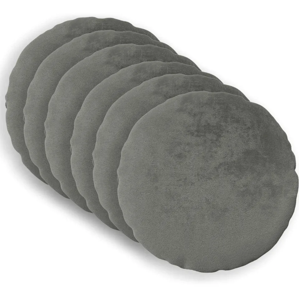 vidaXL Kussensloop 6 st HEERLEN Donkergrijs Dia. 60 cm Flanel