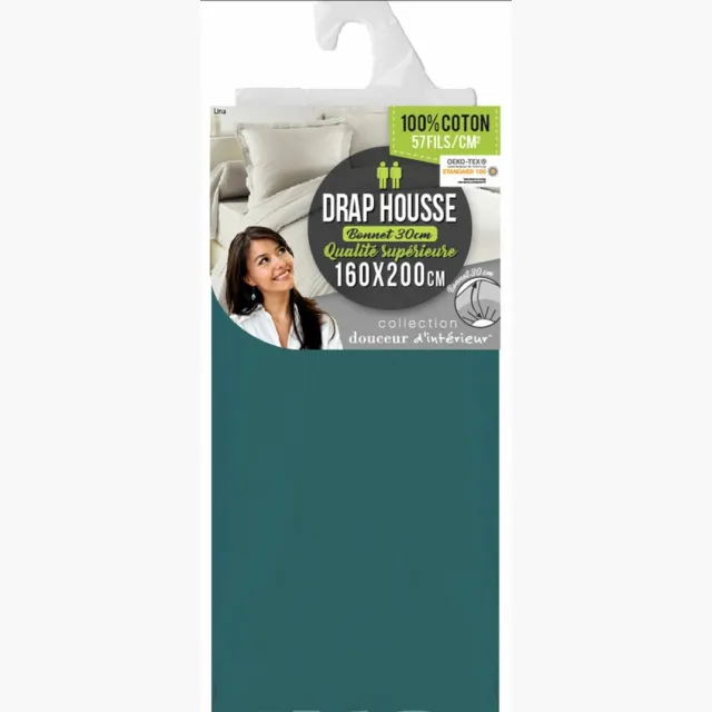 PROMO LINGE 100% katoenen Lina hoeslaken Petrolblauw