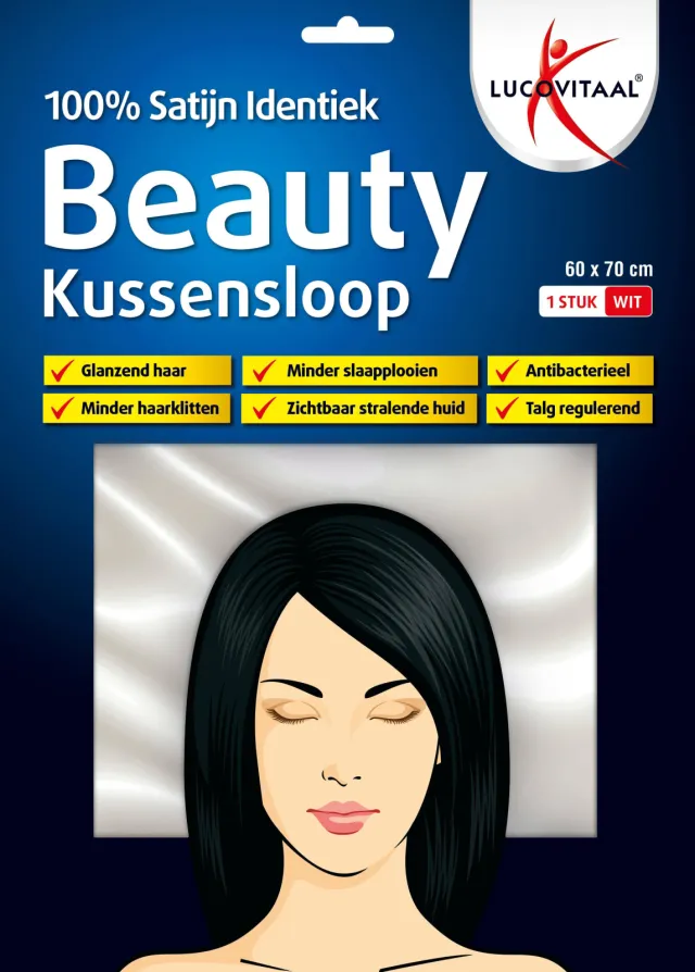 Lucovitaal Beauty satijnen kussensloop wit, foto 2