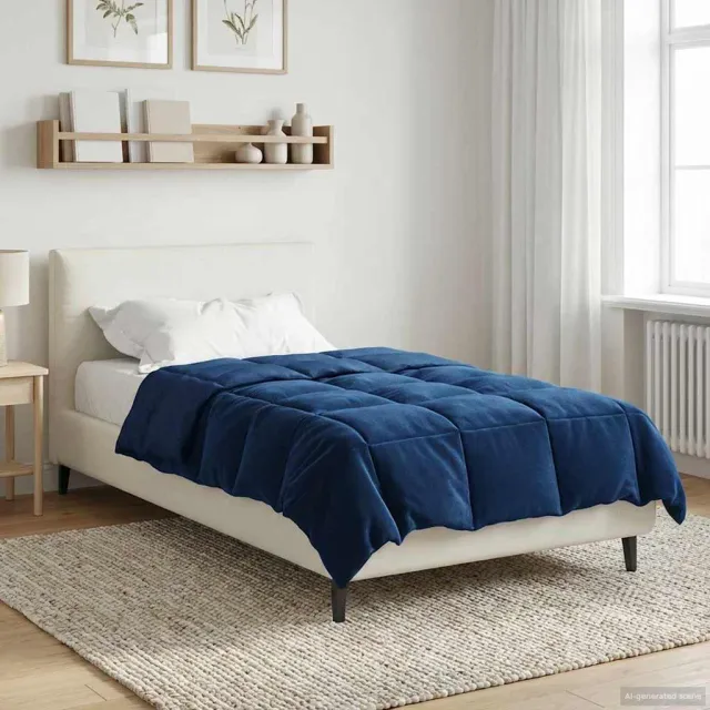 vidaXL Vol jaar dekbed 135 x 220 cm Microfiber (100% polyester) Blauw