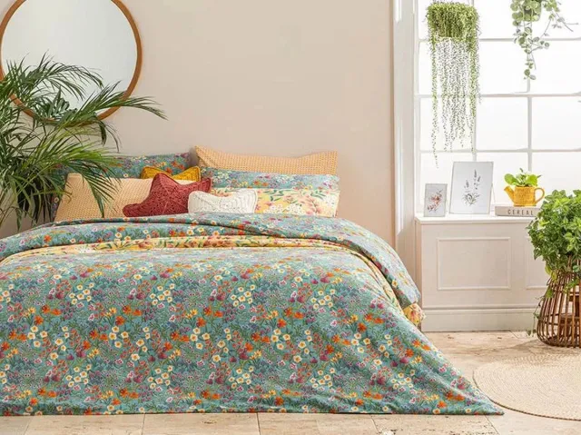 English Home dekbedovertrek - 200x220 cm - Celadon Groen