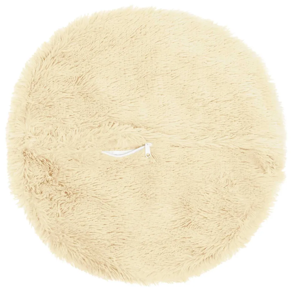vidaXL Kussensloop 2 st HEERLEN Crèmekleurig Dia. 60 cm PV Fleece, foto 4