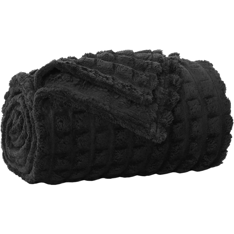 vidaXL Gooi Deken Zwart 270 x 240 cm 1,7 kg Fleece