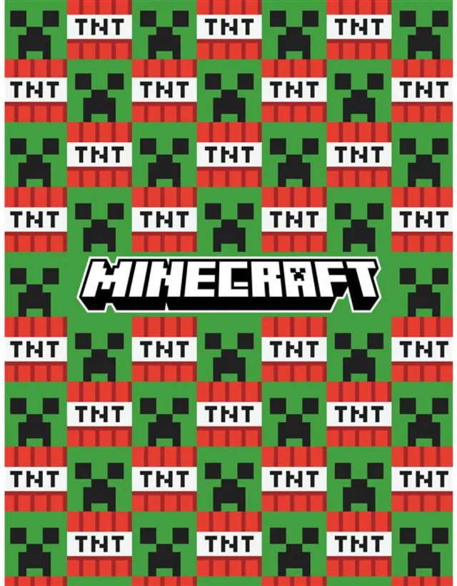 Minecraft Fleece Deken TNT - 130 x 170 cm - Polyester Groen