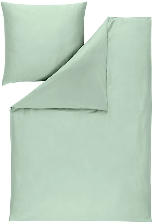 Estella Valetta - Mako-katoensatijnen dekbedovertrekset - 160 x 200 cm - Mintgroen - 3-delig