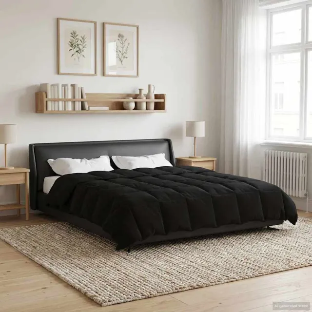 vidaXL Winter Dekbed 220 x 260 cm Winter Microfiber (100% polyester) Zwart