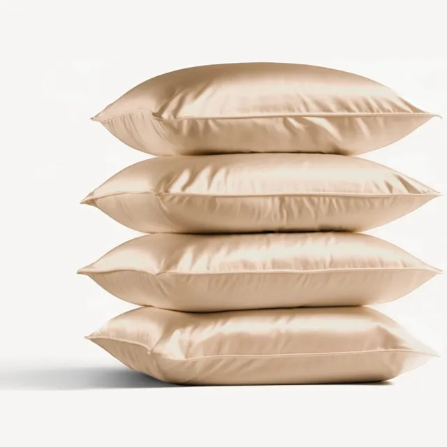 Silk Heaven 4x Zijden Kussensloop 60x70cm Donker Champagne Hotelsluiting 19 Momme - Kussensloop set - Luxe Silk Kussensloop 100% moerbei zijde - Zijde kussensloop - Silk Heaven - 60x70cm (standaard) / Hotelsluiting