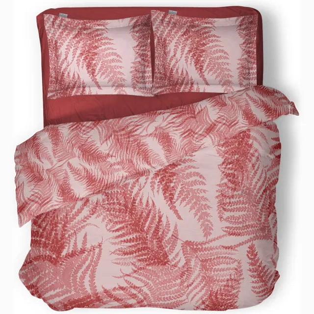 LINNICK Dekbedovertrek Katoen Fable Trail - Pink - Dekbedovertrek 240x200/220cm - 100% Katoen - Lits jumeaux - Dekbedovertrekken - Botanisch Dekbedovertrek roze