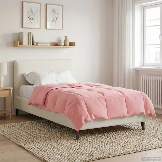 vidaXL Vol jaar dekbed 135 x 220 cm Microfiber (100% polyester) Roze