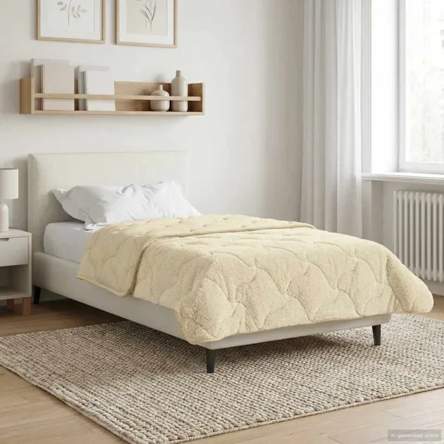 vidaXL Zomer Dekbed 155 x 220 cm Zomer Crèmekleurig Ademend
