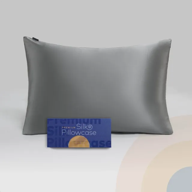 Slowwave Premium Silk Pillowcase - Kleur: Grey Elegance - 100% Moerbeizijde - 22 momme - Hoogste kwaliteit (grade 6A) - 60x70cm
