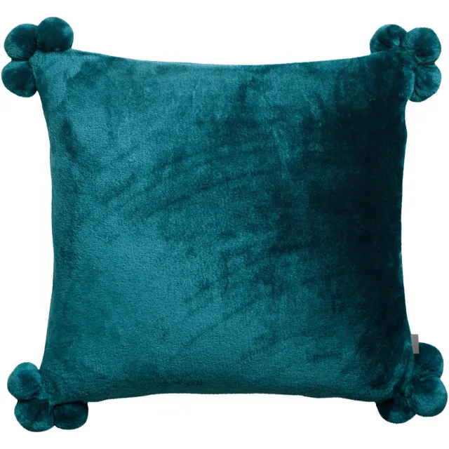 Vivaraise TENDER POMPONS kussenhoes blauw