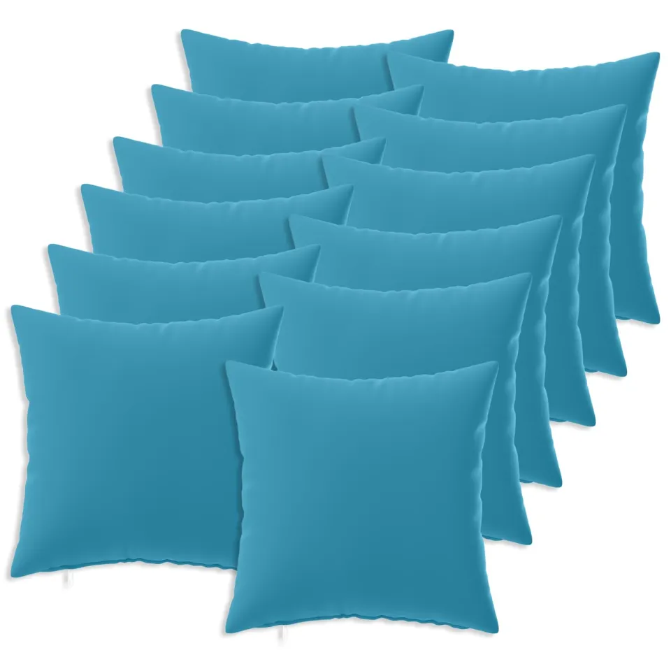 vidaXL Kussensloop 12 st HEERLEN Lichtblauw 50 x 50 cm Polyester blauw, foto 3