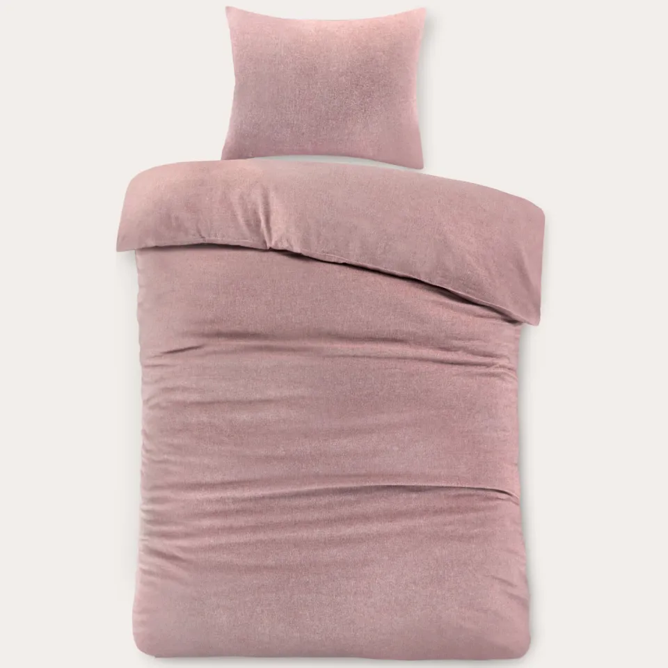 NOUS Living flanellen dekbedovertrek eenpersoons roze, foto 2