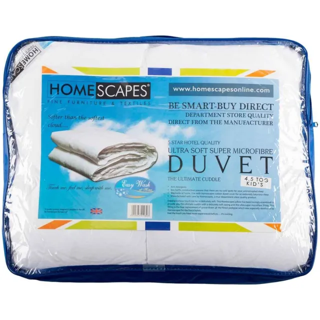 Homescapes Peuter- & Kinderdekbed 120x150 cm – Zomerdekbed – Warmteklasse 3 – Super Microvezel – OEKO-TEX® Wit