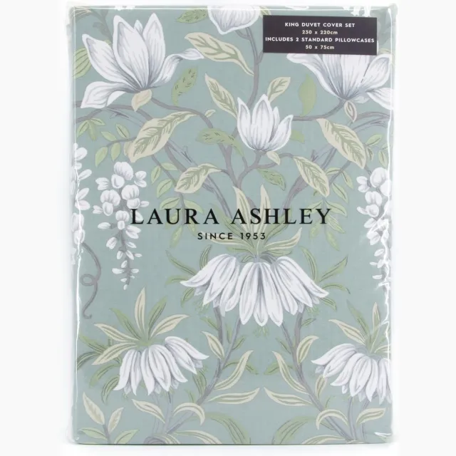 Laura Ashley Dekbedovertrek Parterre - Bloemen - Groen