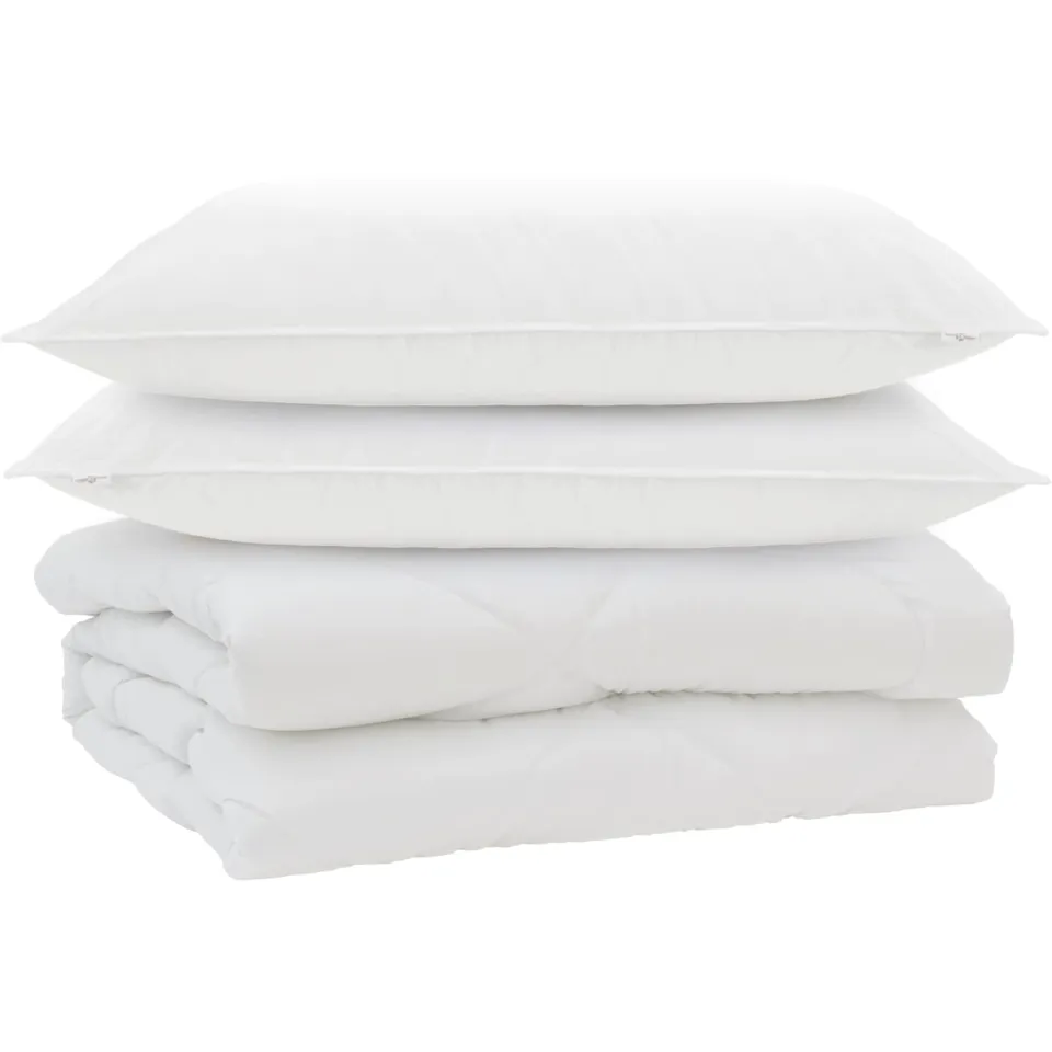vidaXL Dekbed met kussen 3 st Wit Microfibre, foto 3