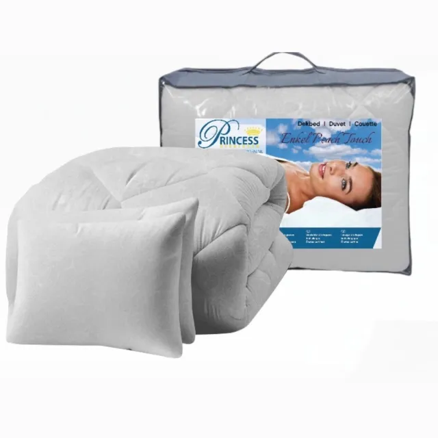 princessdekbedden PrincessDekbed EazyDekbed - Dekbed Zonder Overtrek 2-persoons 200x200 - Grijs - Luxe Reliëf Bloemenpatroon - Anti-allergie - Wasbaar & Strijkvrij - Incl. 2 Kussenslopen 60x70 cm