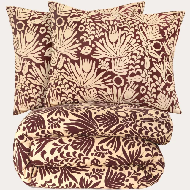 NOUS Living dekbedovertrek 2-persoons (200x220 cm) Bruin