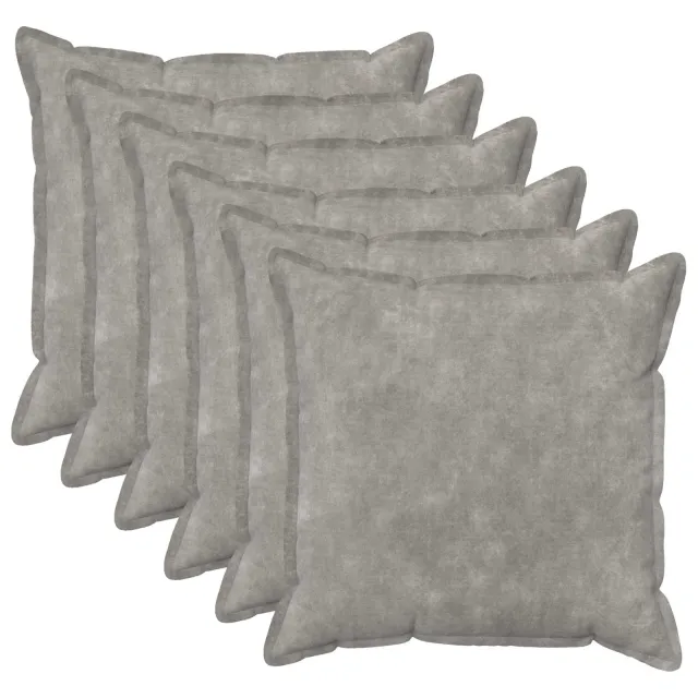 vidaXL Kussensloop 6 st HOUTEN Lichtgrijs 80 x 80 cm Microfiber Fleece