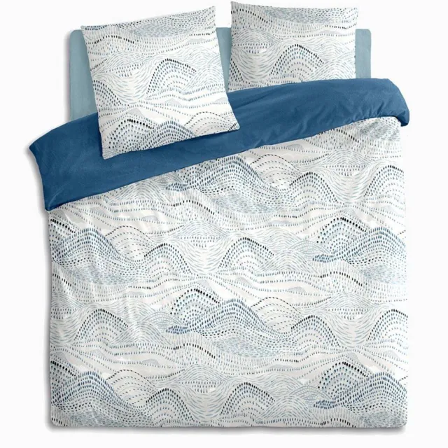 Atmosphera Créateur d'intérieur® Bedlinnen met print van katoenpercal ILYAN Bleu