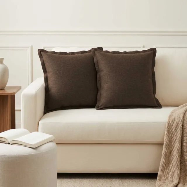 vidaXL Kussensloop 2 st HOUTEN Taupe 40 x 40 cm Faux Linnen
