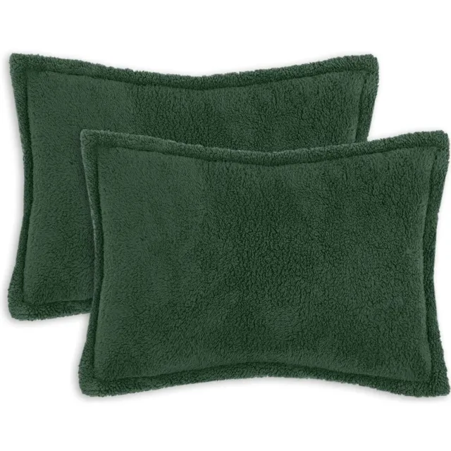 vidaXL Kussensloop 2 st HOUTEN Donkergroen 50 x 80 cm Bouclé