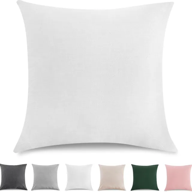 Ibenzoa Kussenhoezen Set van 2 - Luxe Linnenlook en Ademend Katoen - 45 x 45 cm - Wit