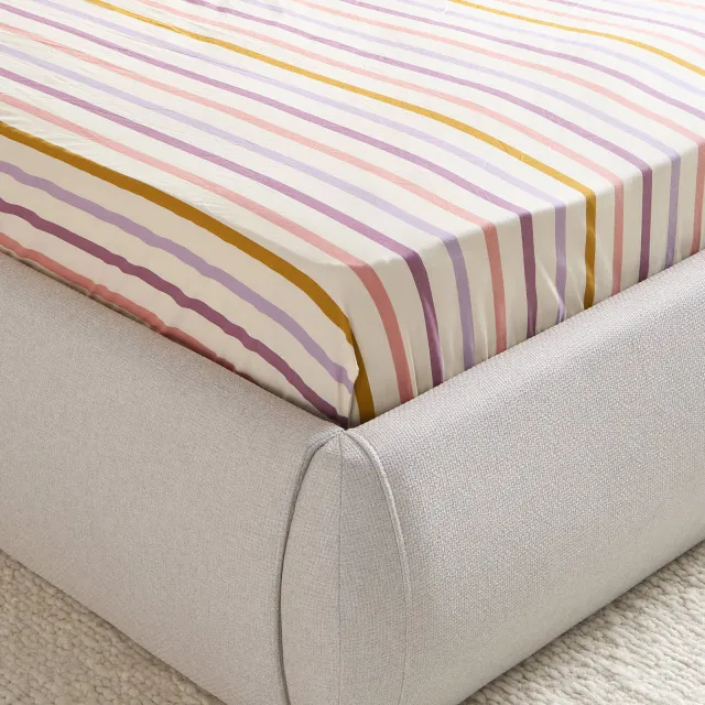 NOUS Kids katoenen gestreepte hoeslaken ledikant 60x120 cm - meerkleurig Multi