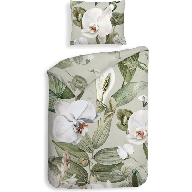 Heckettlane Botanico Dekbedovertrek - Eenpersoons - 140x200/220 cm - Green