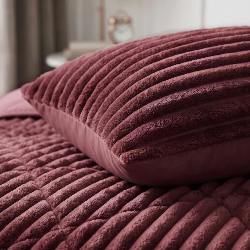 Zensation Lazy all-in-one dekbed ribstof - bordeaux, foto 5