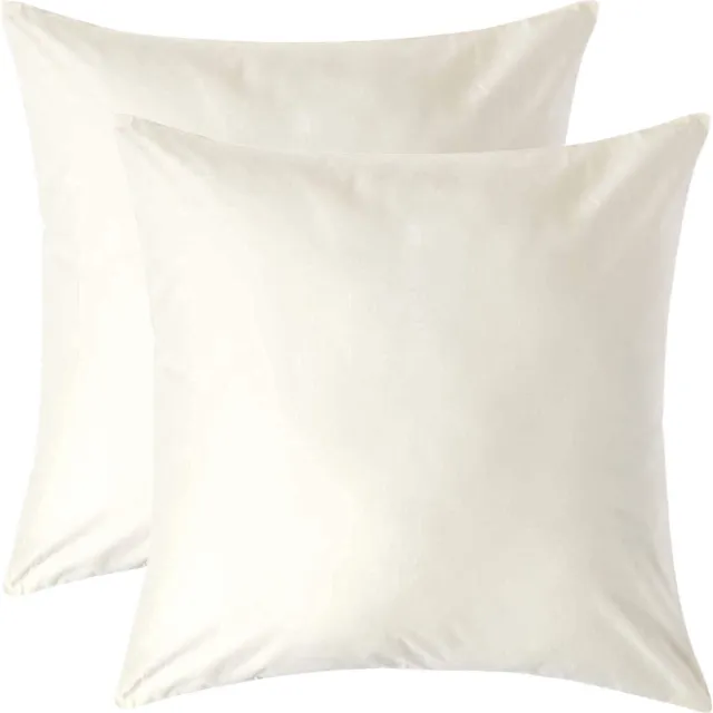 Homescapes Luxe Satijn Kussensloop 80x80 cm – Crème – Set van 2 – 100% Egyptisch Katoen Satijn – Draaddichtheid 1000