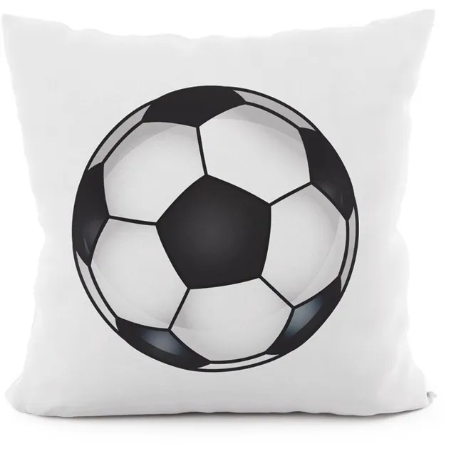 Markizeta Velours Kussensloop Voetbal 40x40 cm Wit Zwart voor Kinderen