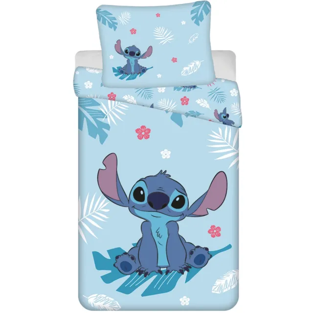 Lilo & Stitch Disney Lilo & Stitch Dekbedovertrek, Summer Time - 140 x 200 + 70 x 90 cm - Katoen Blauw