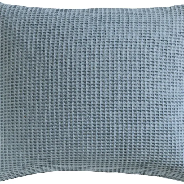 Heckettlane Kussensloop Wafel - Kussenhoes van 60x70 cm - 1 stuk - 100% Katoen - Blauw