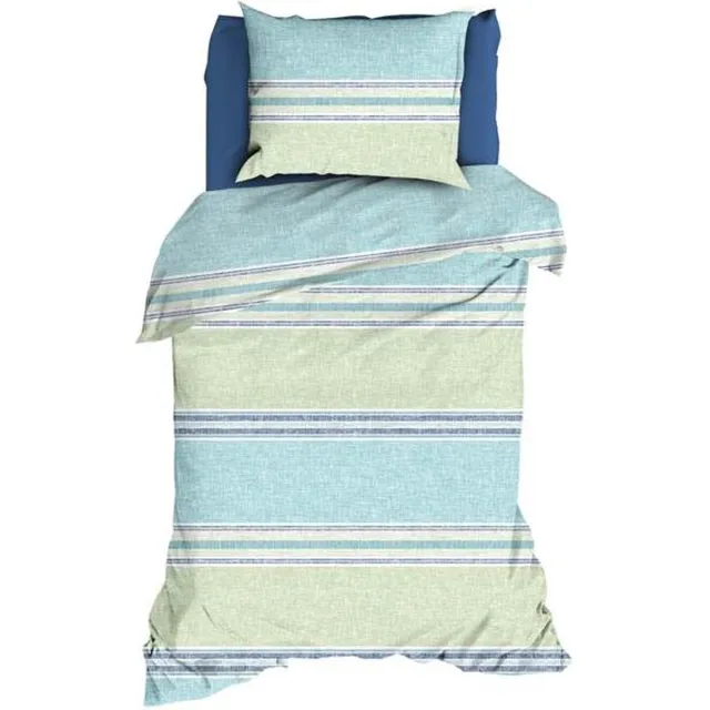 Romanette Alfie Dekbedovertrek - Eenpersoons - 140x200/220 cm - Aqua/Blue